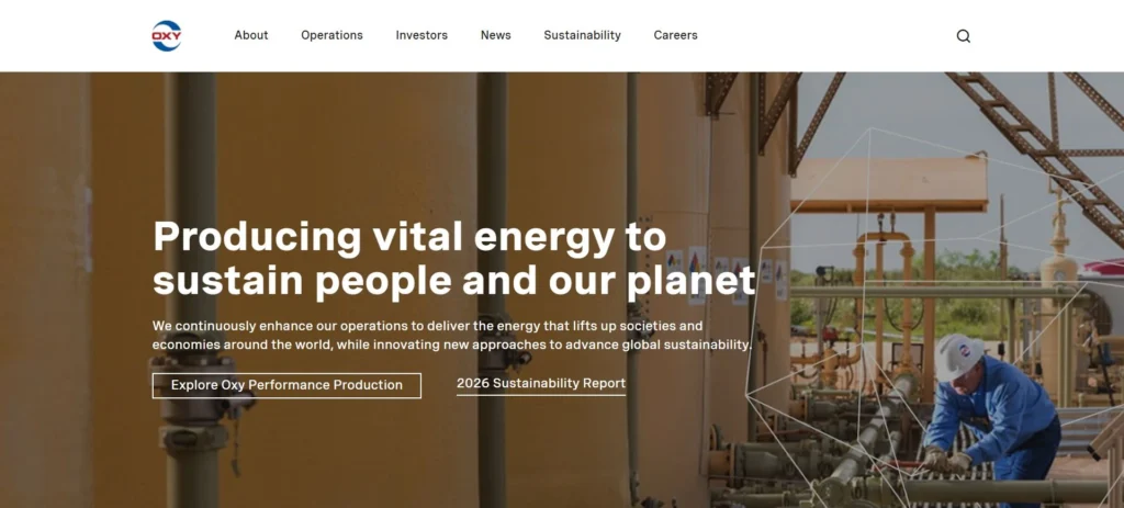Occidental Chemical (OxyChem) homepage screenshot — 50% liquid caustic soda producer