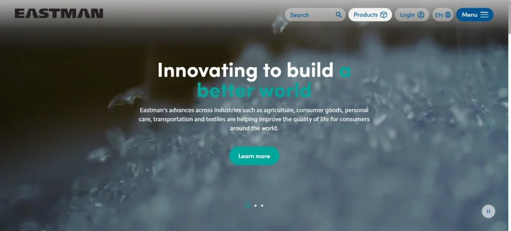 Eastman homepage screenshot — glacial acetic acid producer and manufacturer