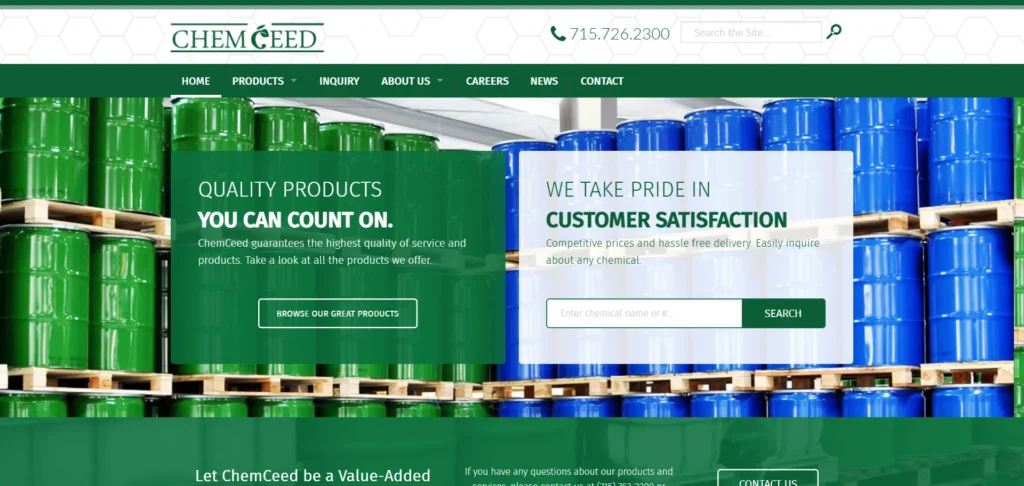 ChemCeed homepage — specialty chemical and isopropyl alcohol supplier