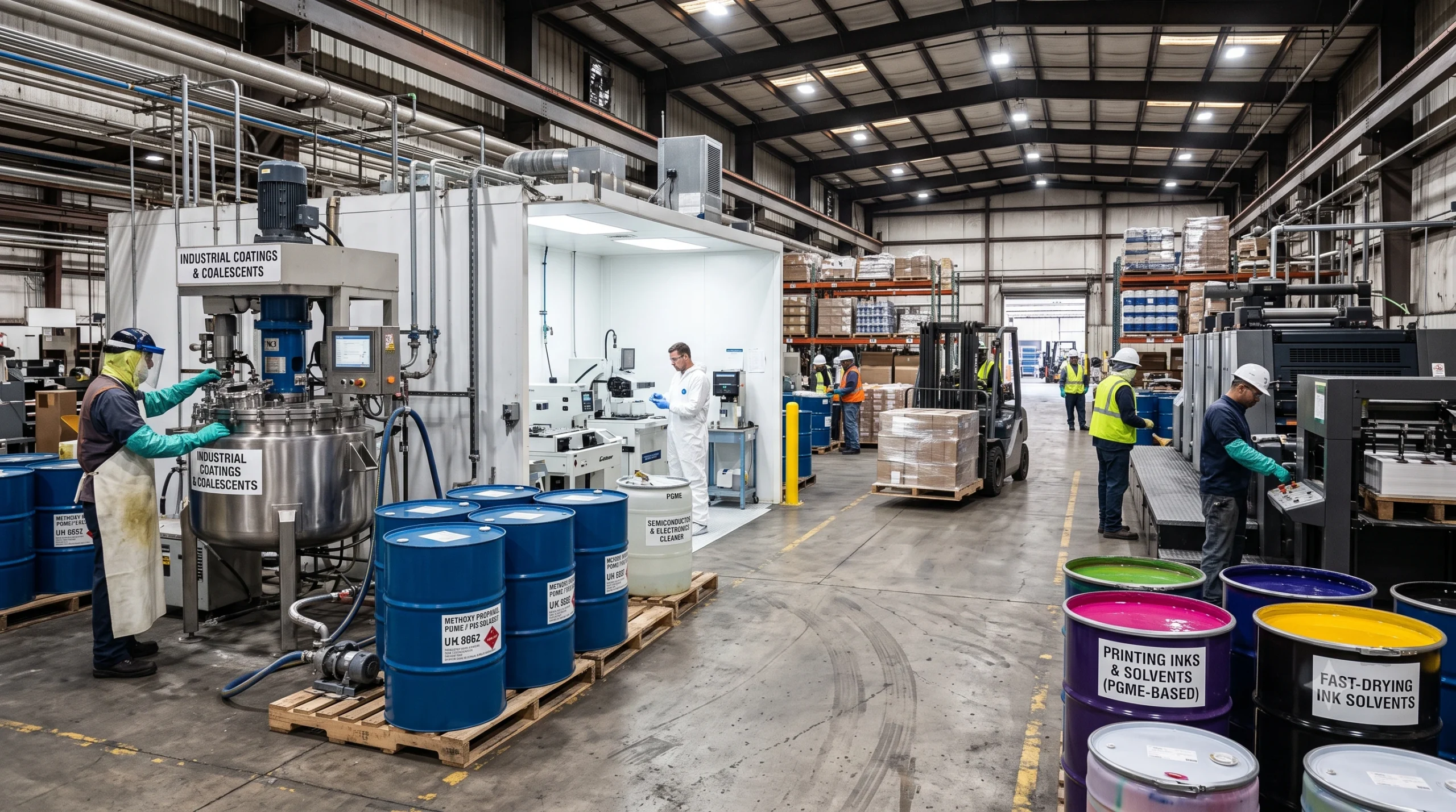 Propylene Glycol Monomethyl Ether (PGME) Applications: Coating Coalescent, Semiconductor Cleaner & Ink Solvent