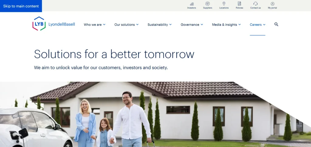 LyondellBasell homepage — North American isopropyl alcohol producer
