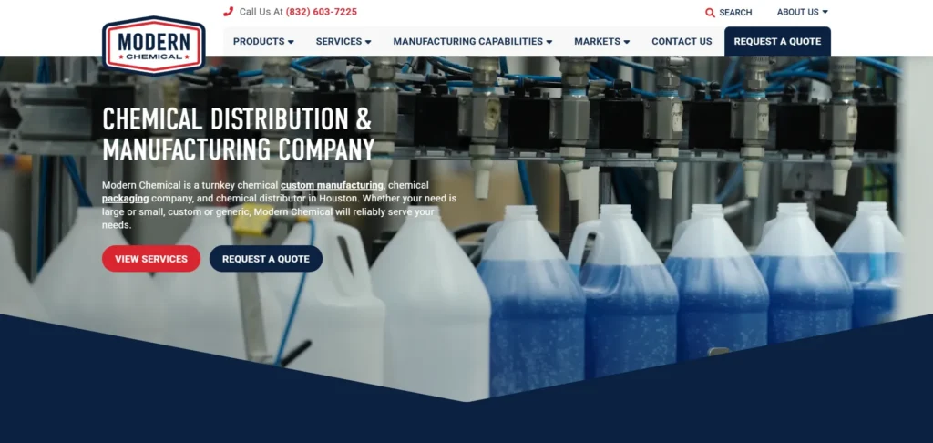 Modern Chemical homepage — isopropyl alcohol and bulk solvent supplier