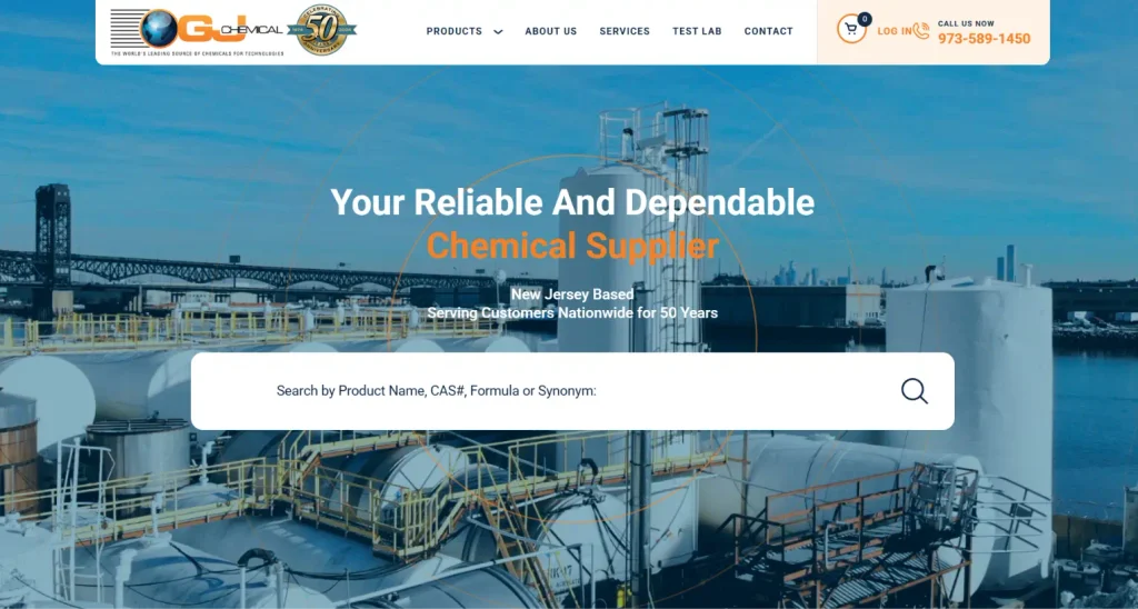 GJ Chemical New Jersey chemical supplier serving customers nationwide