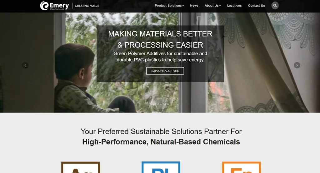 Emery Oleochemicals glycerin and bio-based chemical solutions