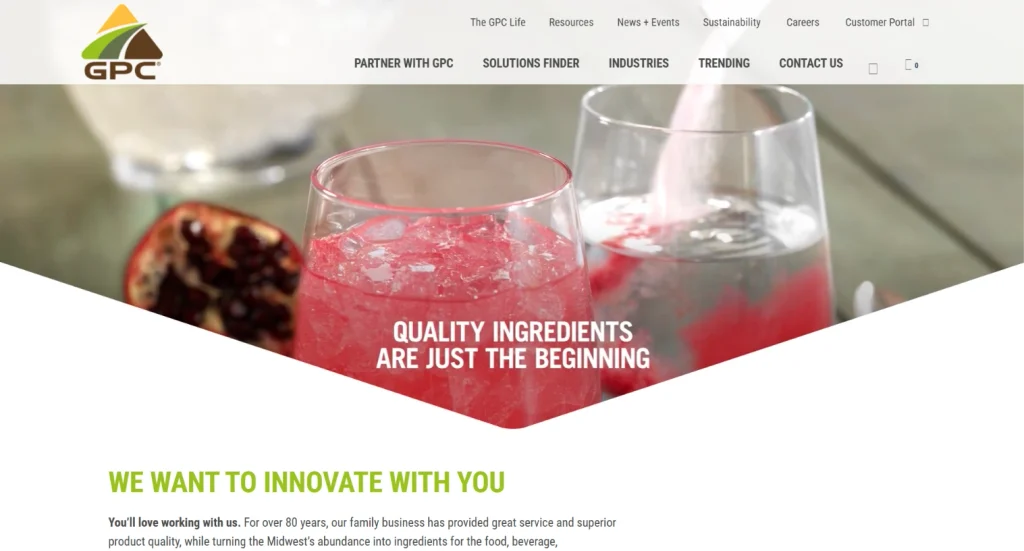 Grain Processing Corporation corn starch manufacturing and ingredient solutions