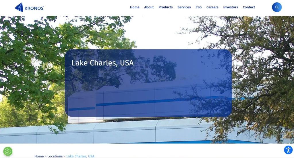 Kronos titanium dioxide pigment production and manufacturing facilities