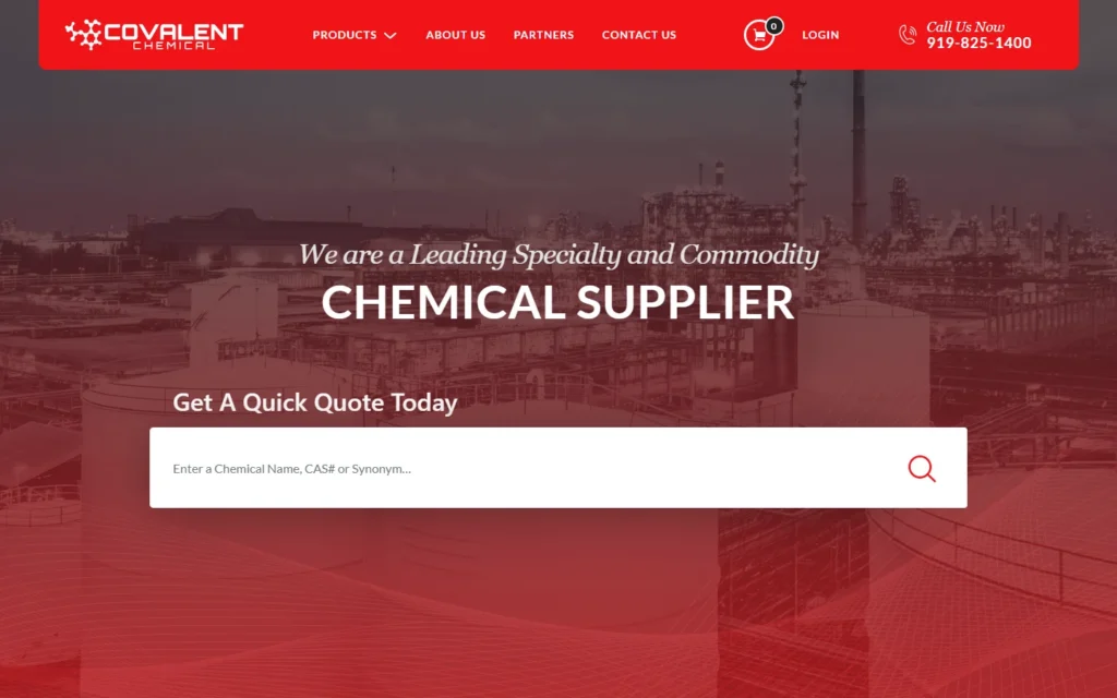 Covalent Chemical homepage — specialty chemical and acetone distributor