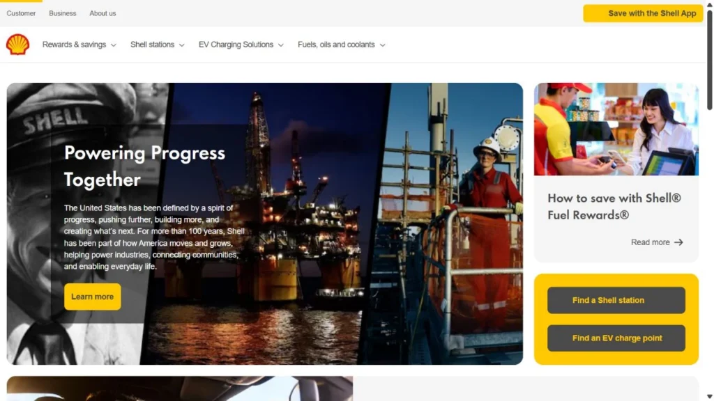 Shell USA homepage — parent website for Shell Chemical LP